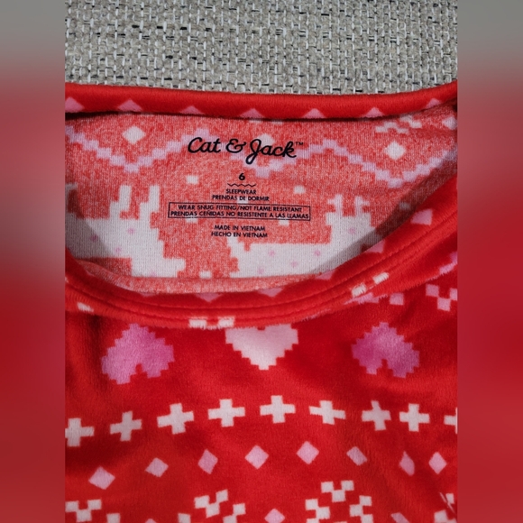 Girls reindeer hearts 🩷 Cat & Jack pj's size6 - Picture 4 of 4